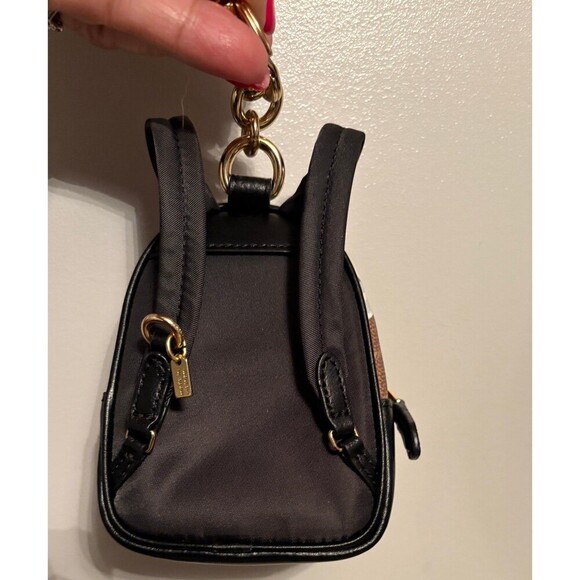 Coach Court Mini Backpack Charm in Signature Canvas with Floral Print - Picture 3 of 7